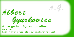albert gyurkovics business card